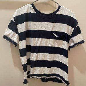 White and Blue Striped T-Shirt